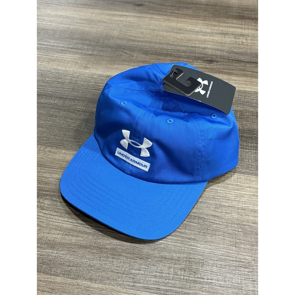 Under Armour Hat Mens‎ UA Strapback Cap Cotton Blend Blue One Size NWT